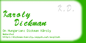 karoly dickman business card